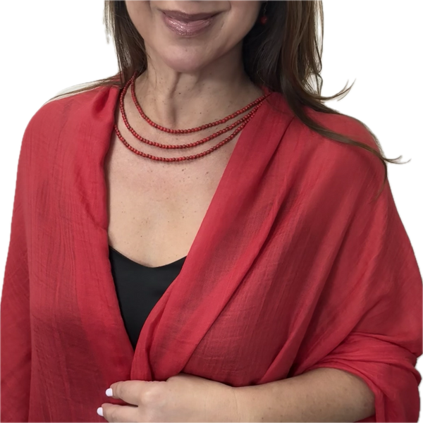 Bamboo Scarf -Ruby Red