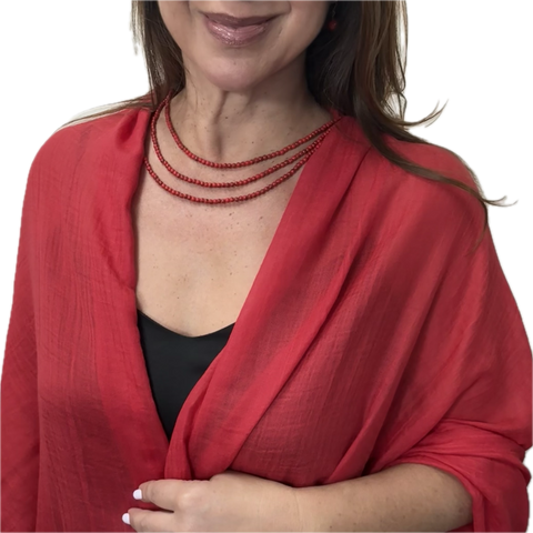 Bamboo Scarf -Ruby Red