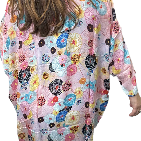 SET 2- 50% OFF! PINK LOTUS LONG KIMONO + OVAL ROSE QUARTZ STONE PENDANT+SATIN ROSE GOLD SATIN LONG STRAND NECKLACE + EDEN WALK ON WATER CUFF