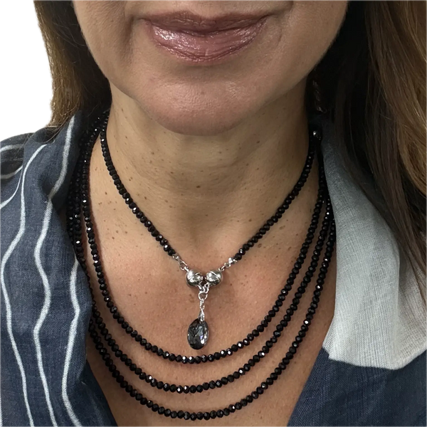 Pendant - 16mm Elliptical - CHARCOAL Maria Nicola