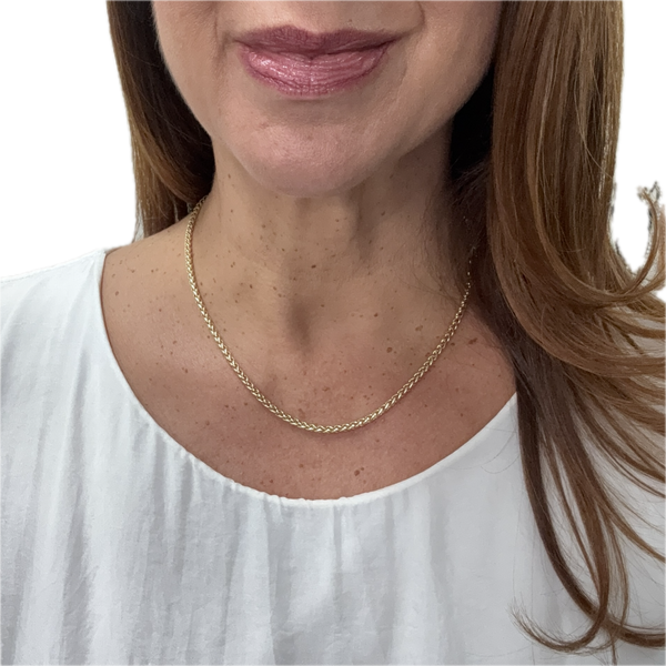Single Strand Necklace 45cm - WHEAT CHAIN