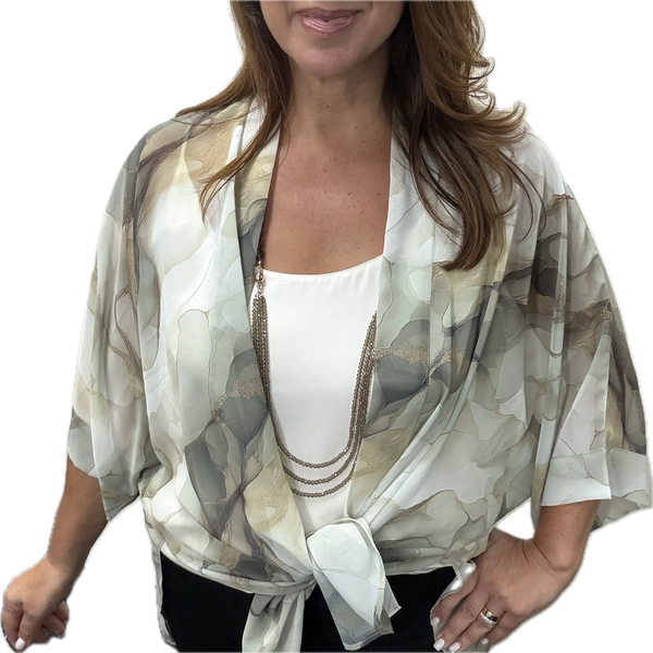 Square Kimono - MARBLE - Sheer Sage Ragesh