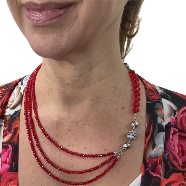 Pendant -  Pavé - Red, White and Blue Maria Nicola