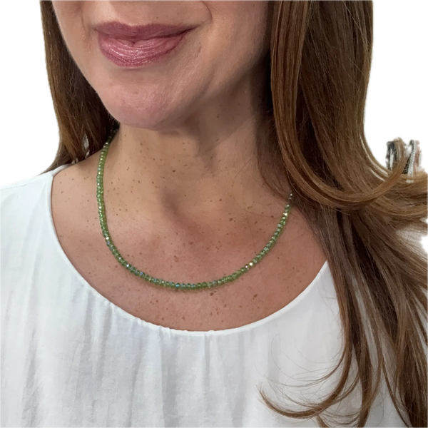 Medium Strand Necklace - Green AB Crystal
