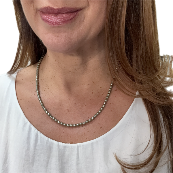 Medium Strand Necklace - Shell Pearl -  OLIVE
