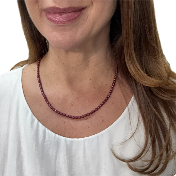 Medium Strand Necklace - Shell Pearl -  Burgundy Maria Nicola