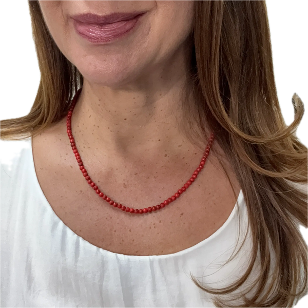 Medium Strand Necklace - RED Howlite Seriously Romantic