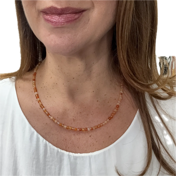 Medium Strand Necklace - Orange Agate Seriously Romantic