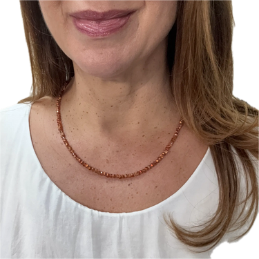 Medium Strand Necklace - Orange Copper  Crystal Seriously Romantic