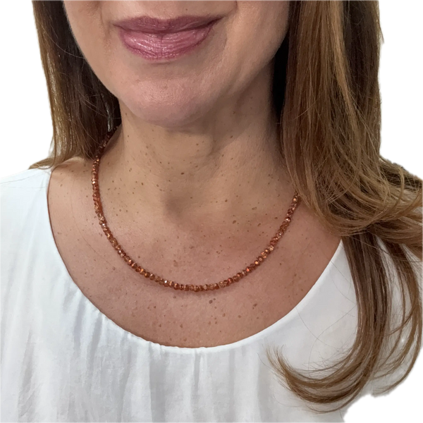 Medium Strand Necklace - Orange Copper  Crystal Seriously Romantic