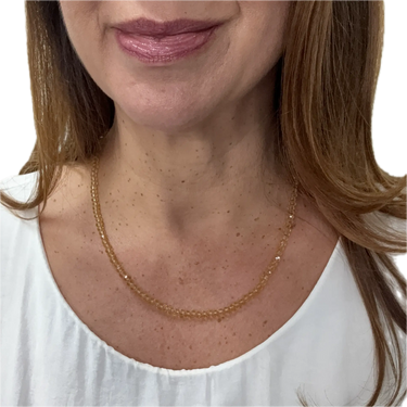 MEDIUM STRAND NECKLACE - Golden Crystal Seriously Romantic