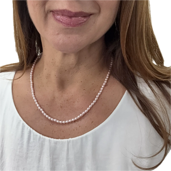 Medium Strand Necklace - Shell Pearl -  PINK Maria Nicola