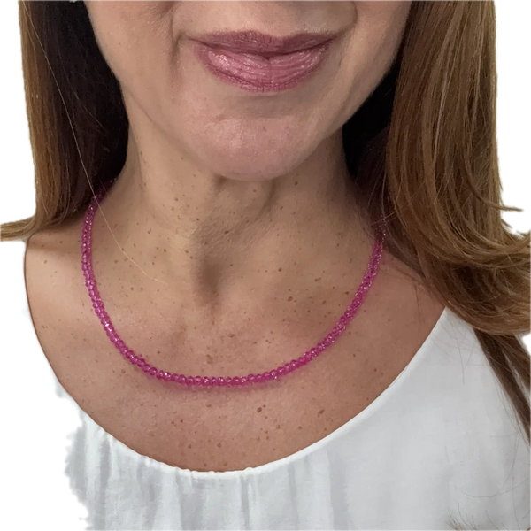 Medium Strand Necklace -  FUCHSIA Crystal