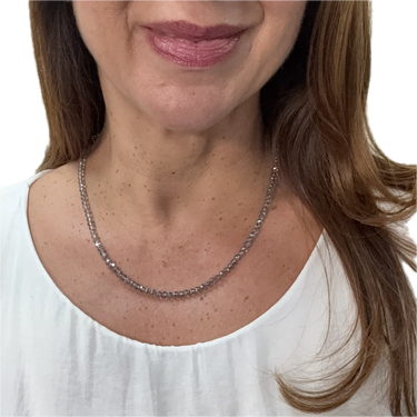 Medium Strand Necklace - Platinum Crystal Seriously Romantic