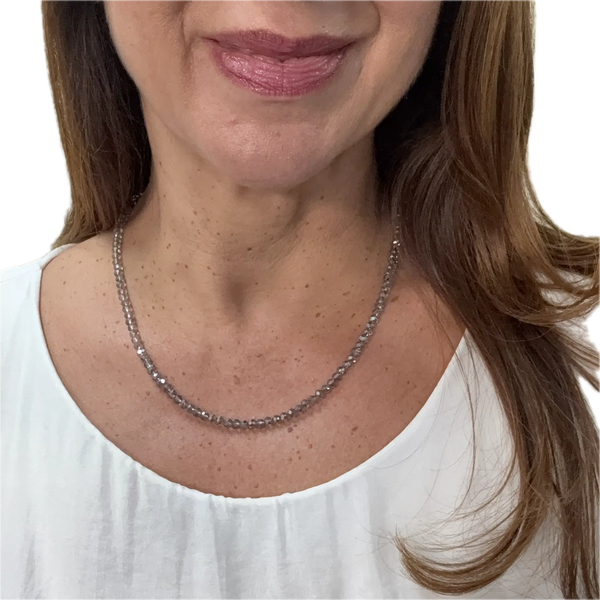 Medium Strand Necklace - Platinum Crystal Seriously Romantic
