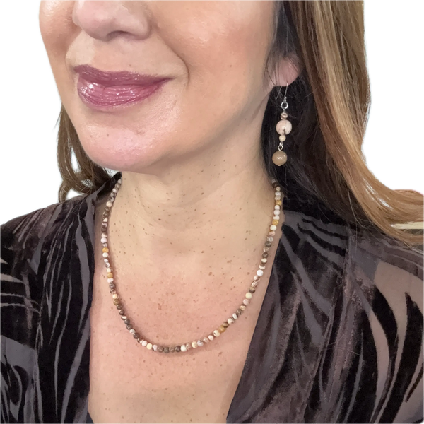 Long Earrings - Zebra Stone Maria Nicola