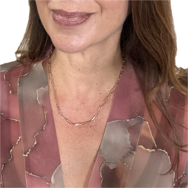 Medium Strand Necklace - Paperclip - Rose Gold Seriously Romantic