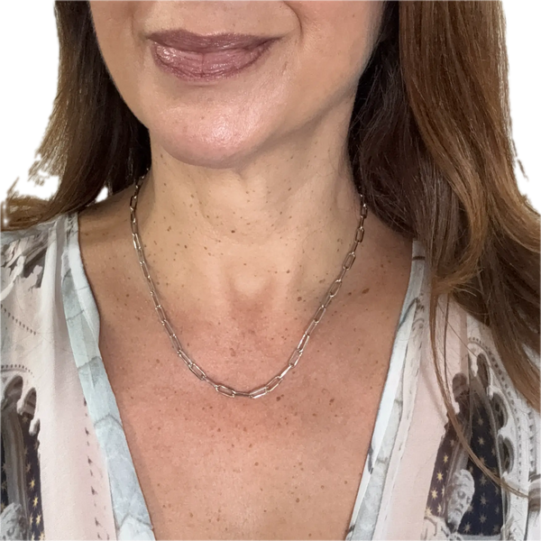 Medium Strand Necklace - Paperclip - Silver Seriously Romantic