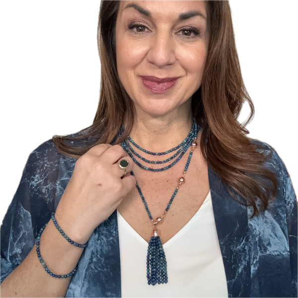 10 Way BUNDLE  - AZURITE - ( 10 Way Necklace + Tassel + Mini Connectors)
