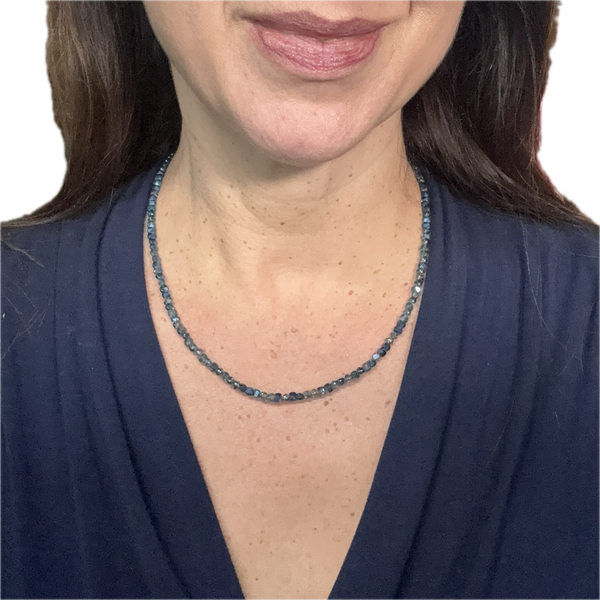 Medium Strand Necklace - Blue Shade Crystal