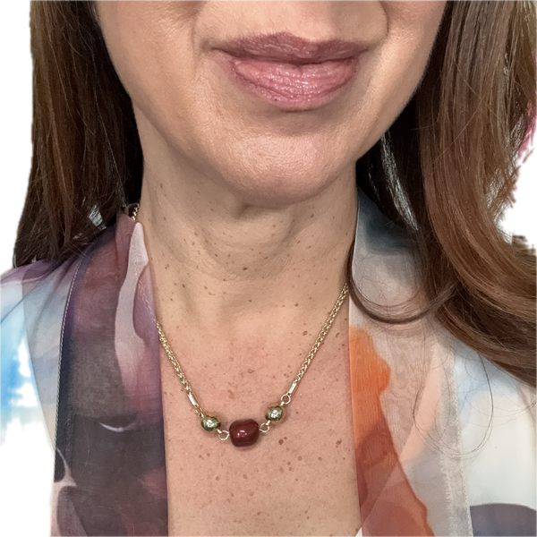 Pendant - Organic Pearl - Maroon