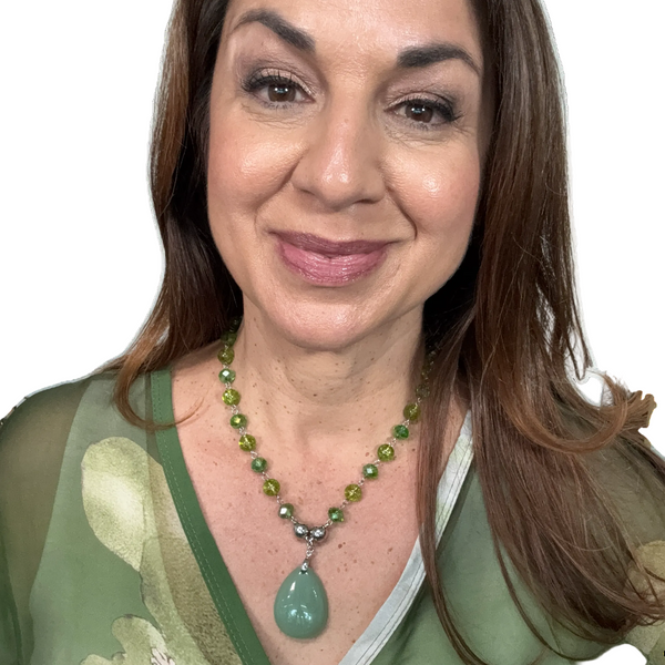 Pendant - Large Stone Teardrop - AVENTURINE