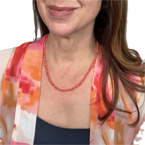 Medium Strand Necklace - TANGERINE Crystal