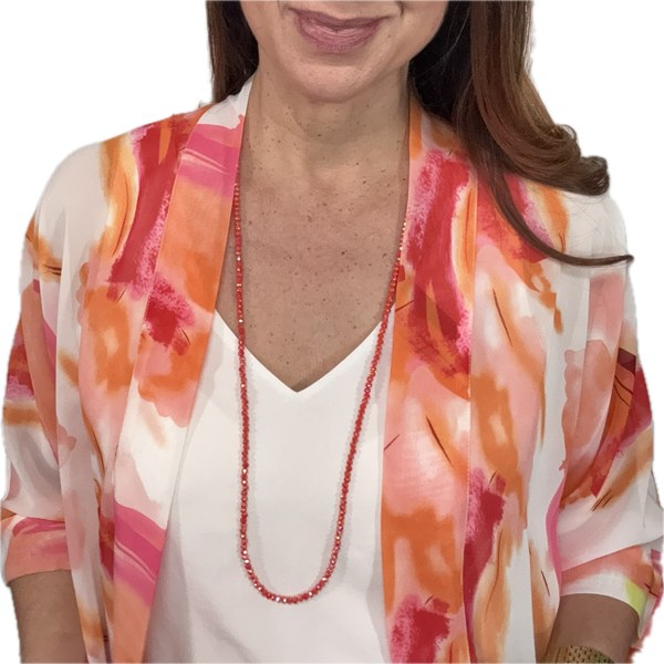 Long Strand Necklace - TANGERINE Crystal