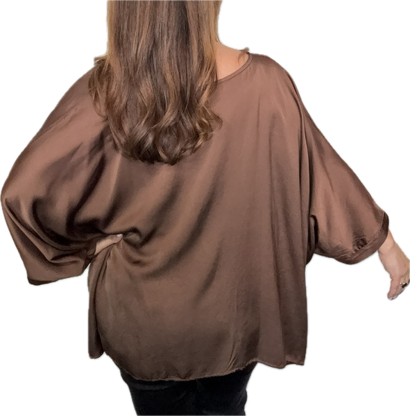 Silk Blend Top - Portofino - Chocolate AMICI
