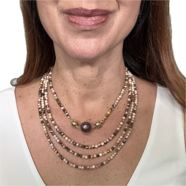 Pendant - Round 16mm Crystal Pearl - Metallic BURGUNDY Pendant