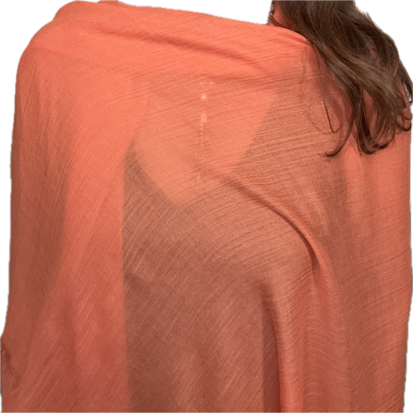 SET 2- 30% OFF! BURNT ORANGE BAMBOO SCARF + CONVERTED ZEBRA STONE TASSEL WITH BESPOKE SHELL PEARL FLASH SALE