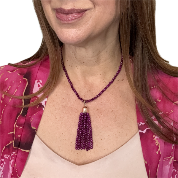 Tassel - MAGENTA Tiger Eye RYAN