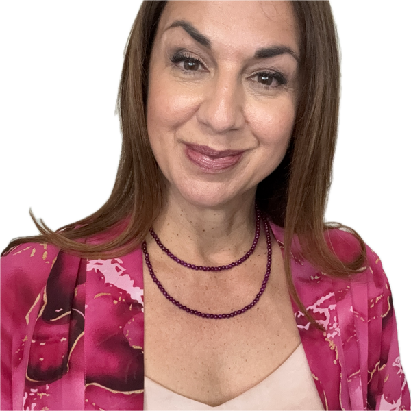 Long Strand Necklace - MAGENTA Tiger Eye RYAN
