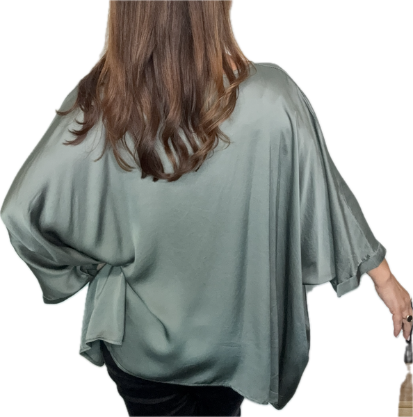 Silk Blend Top - Portofino - Sage Mist AMICI