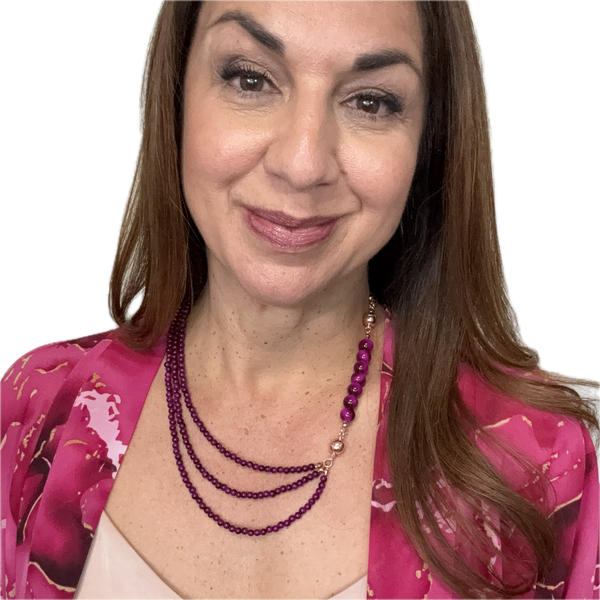 10 Way Necklace - MAGENTA Tiger Eye RYAN