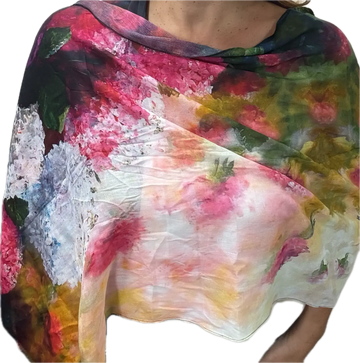COTTON MODAL SCARF - HEAVENLY HYDRANGEAS Namaskar