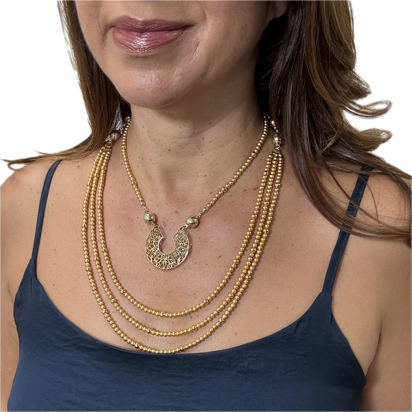 SET 8- 35% OFF! SATIN YELLOW GOLD 10 WAY NECKLACE + I AM BRAVE PENDANT