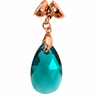 Large faceted teardrop pendant in Emerald green crystal
