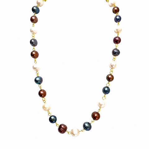 LONGER Link Necklace - Cream / Chocolate / Charcoal
