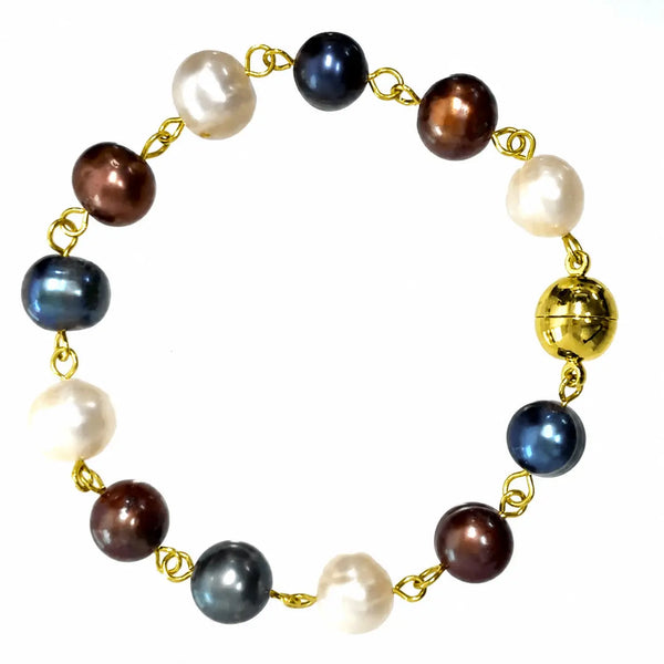 LONGER Bracelet Link - Cream / Chocolate / Charcoal pearls Seriously Romantic