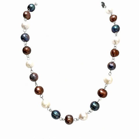 Link Necklace - Cream / Chocolate / Charcoal