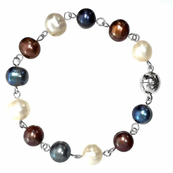 LONGER Bracelet Link - Cream / Chocolate / Charcoal pearls Seriously Romantic