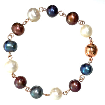 Bracelet Link - Cream / Chocolate / Charcoal pearls Seriously Romantic