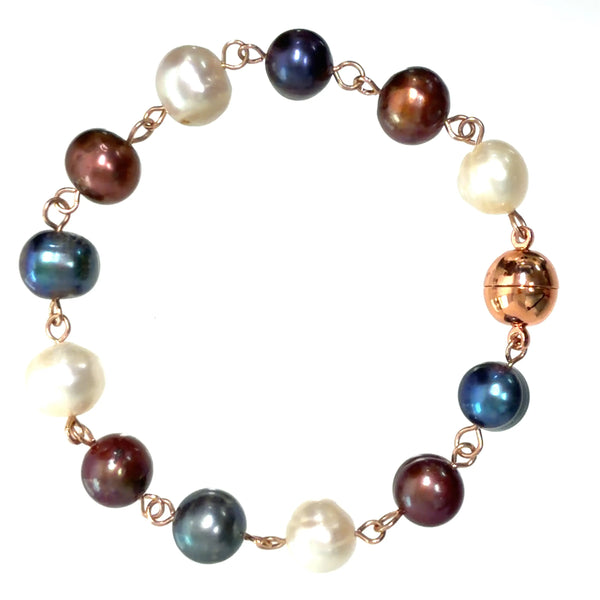 LONGER Bracelet Link - Cream / Chocolate / Charcoal pearls Seriously Romantic