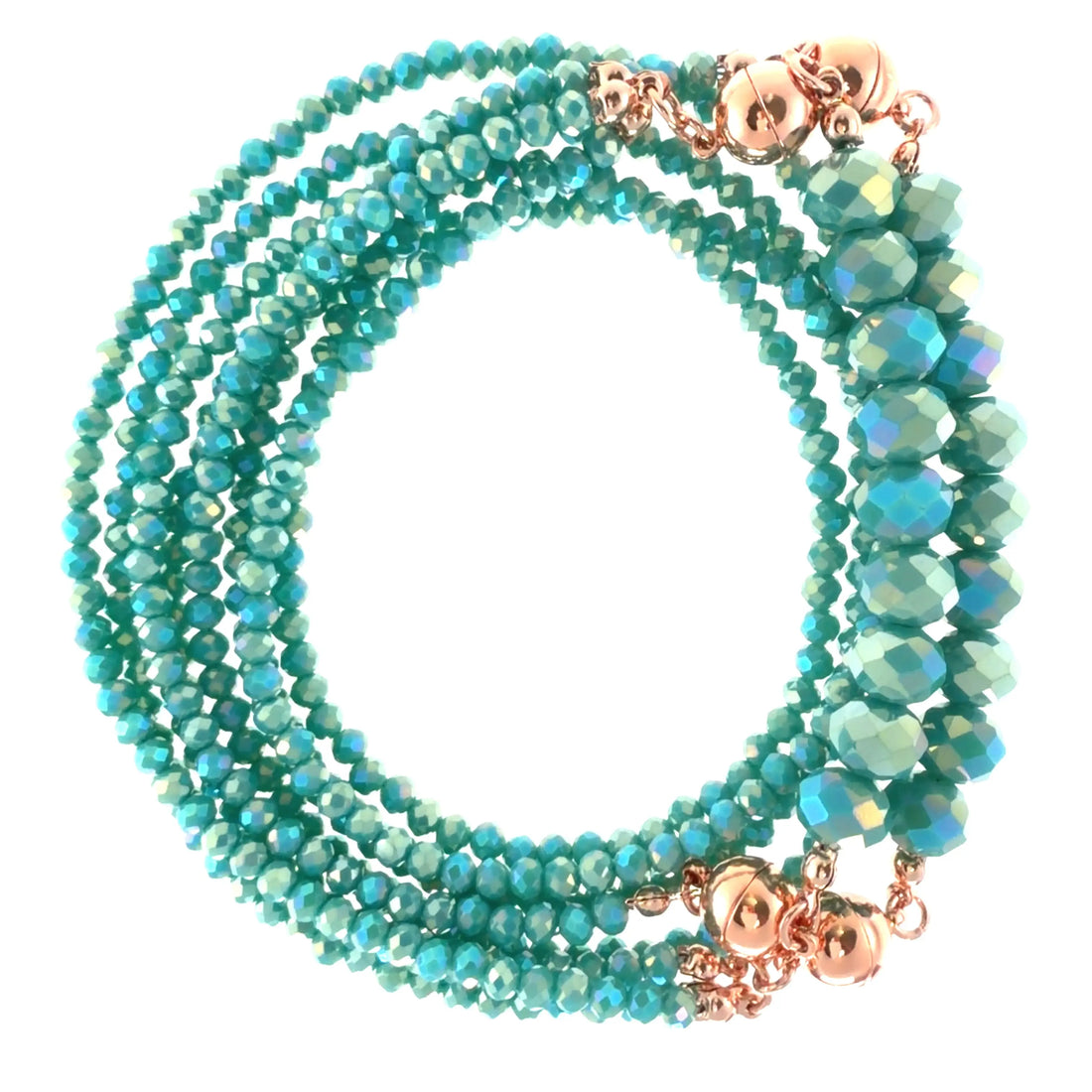 10 Way Necklace - Turquoise Crystal
