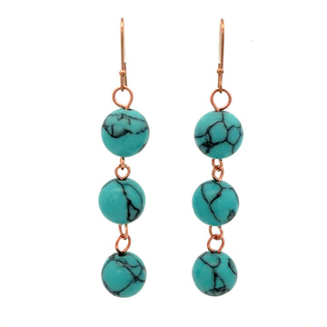 Long Earrings - Turquoise HOWLITE Maria Nicola