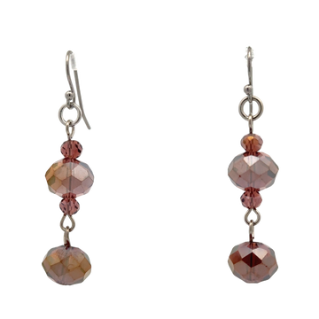 Long Earrings - Plum Crystal