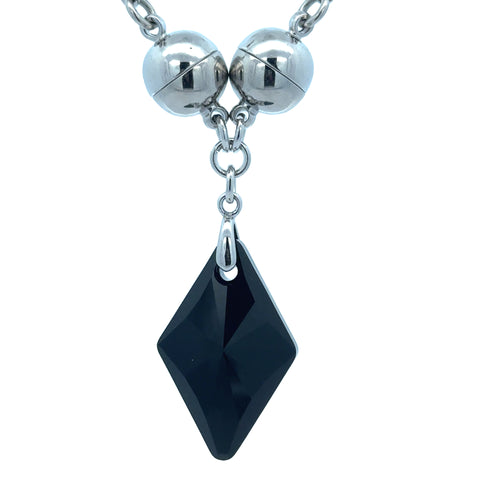 Pendant - 27mm Austrian Crystal - LARGE RHOMBUS - Black