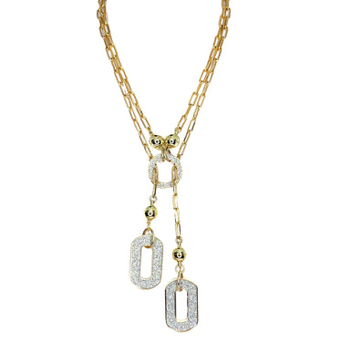 LARIAT ENDS - Shimmer Paperclip - YELLOW GOLD Maria Nicola