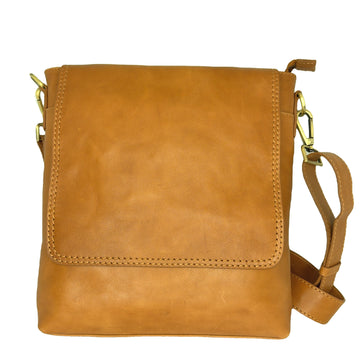 LEATHER HANDBAG - CARLA - TAN - 20% OFF! - LAST ONE!